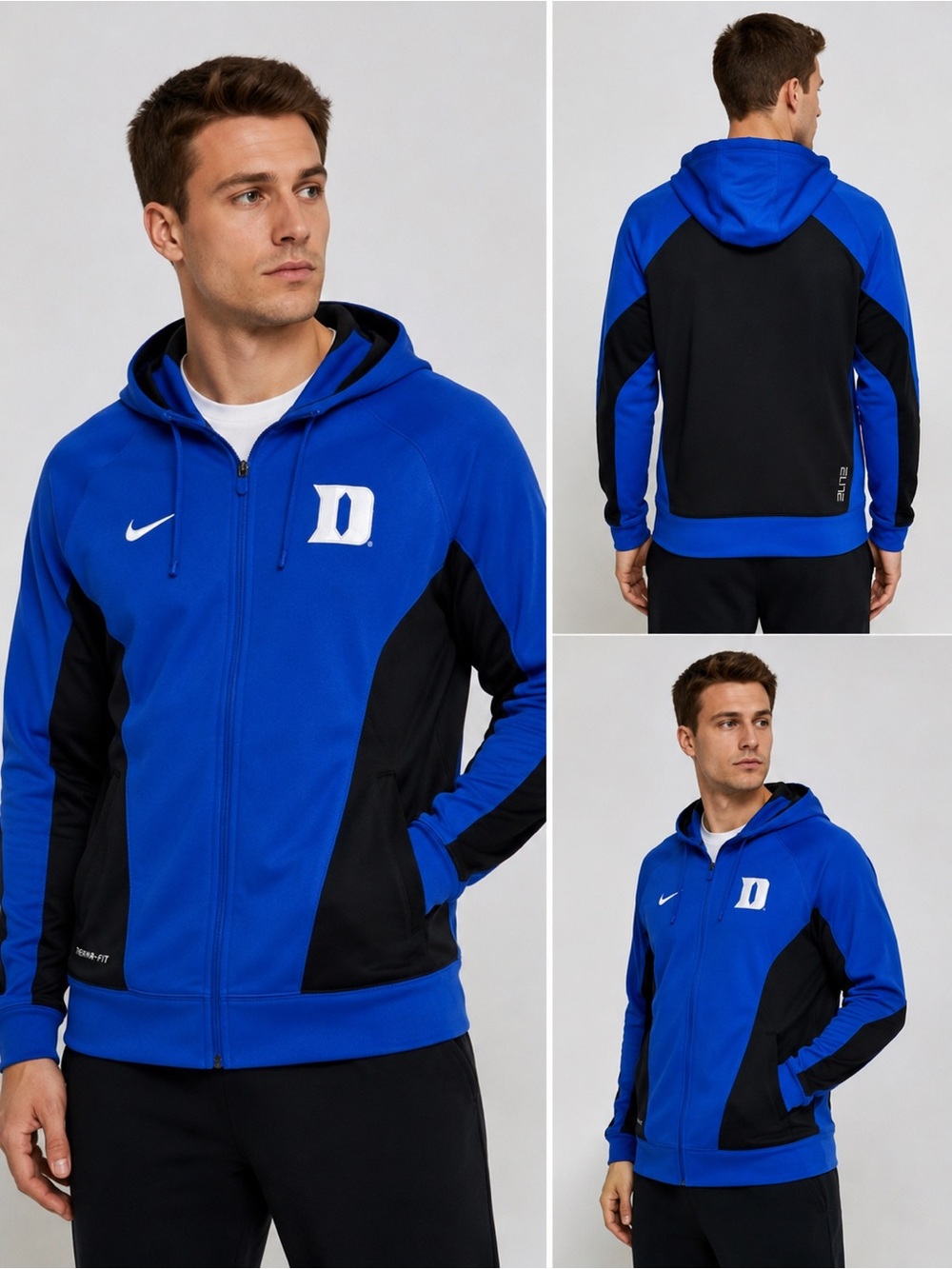 Nike Royal Blue & Black Full-Zip Performance Hoodie Sz S/M